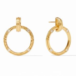 Julie Vos Gold Hoop Earrings with Silver Accents